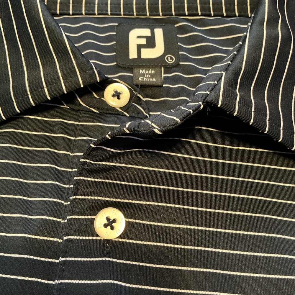 FJ FootJot Men's Black Striped Shirt